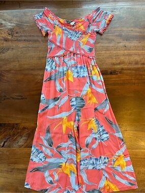 Patrons of Peace Women’s Jumpsuit Small Floral Short Sleeve Rayon